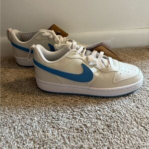 Nike White and Sky Blue Athletic Shoes